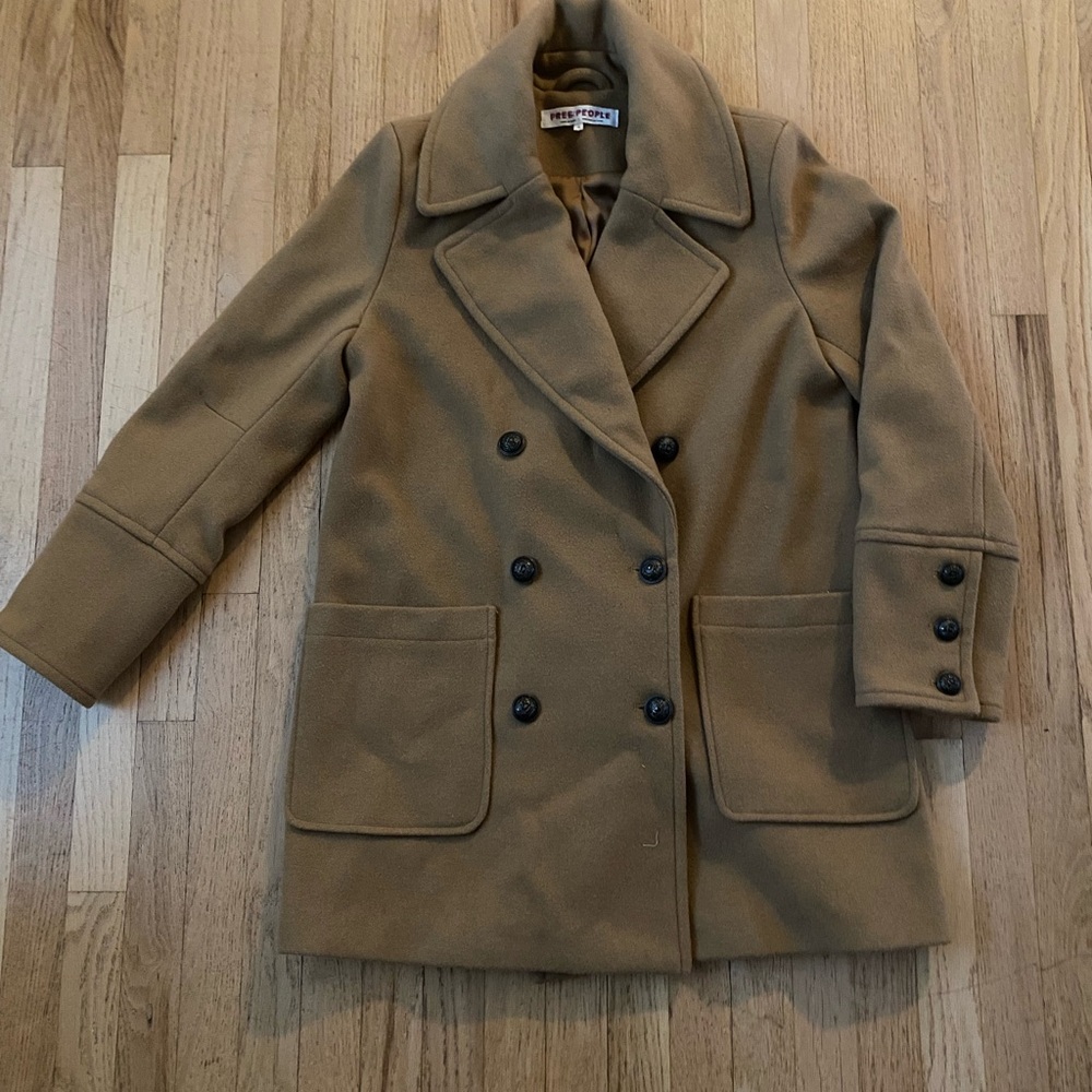 Free People Double-Breasted Tan/Camel Colored Coat